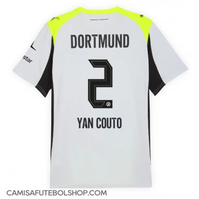 Camisa de time de futebol Borussia Dortmund Yan Couto #2 Replicas 2º Equipamento 2025-26 Manga Curta Camisa de time de futebol Borussia Dortmund Yan Couto #2 Replicas 2º Equipamento 2025-26 Manga Curta